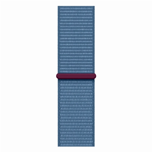 Apple Watch Series 9, 45 мм, корпус из алюминия серебристого цвета, нейлоновый ремешок цвета «ледяной синий»